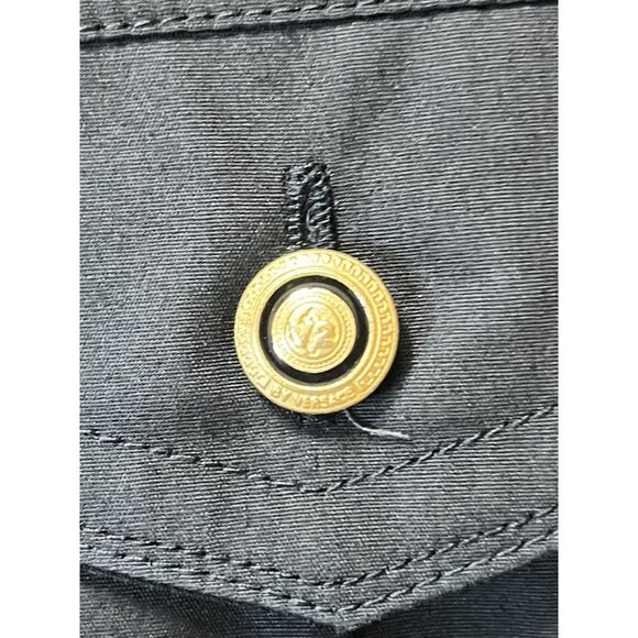 Vintage V2 By VERSACE Black 100% Cotton Button Up Shirt Top   Mens Size XL - Picture 7 of 12